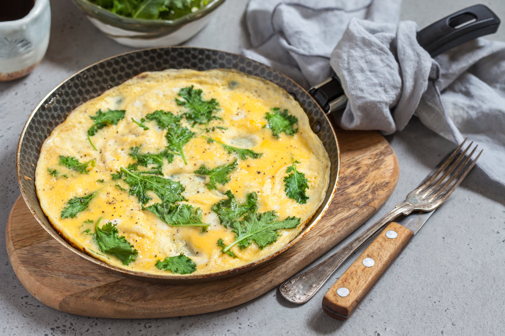 Courgette, Kale & Garlic Omelette