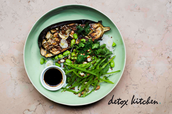Detox Kitchen: Roasted Aubergine With Glass Noodles