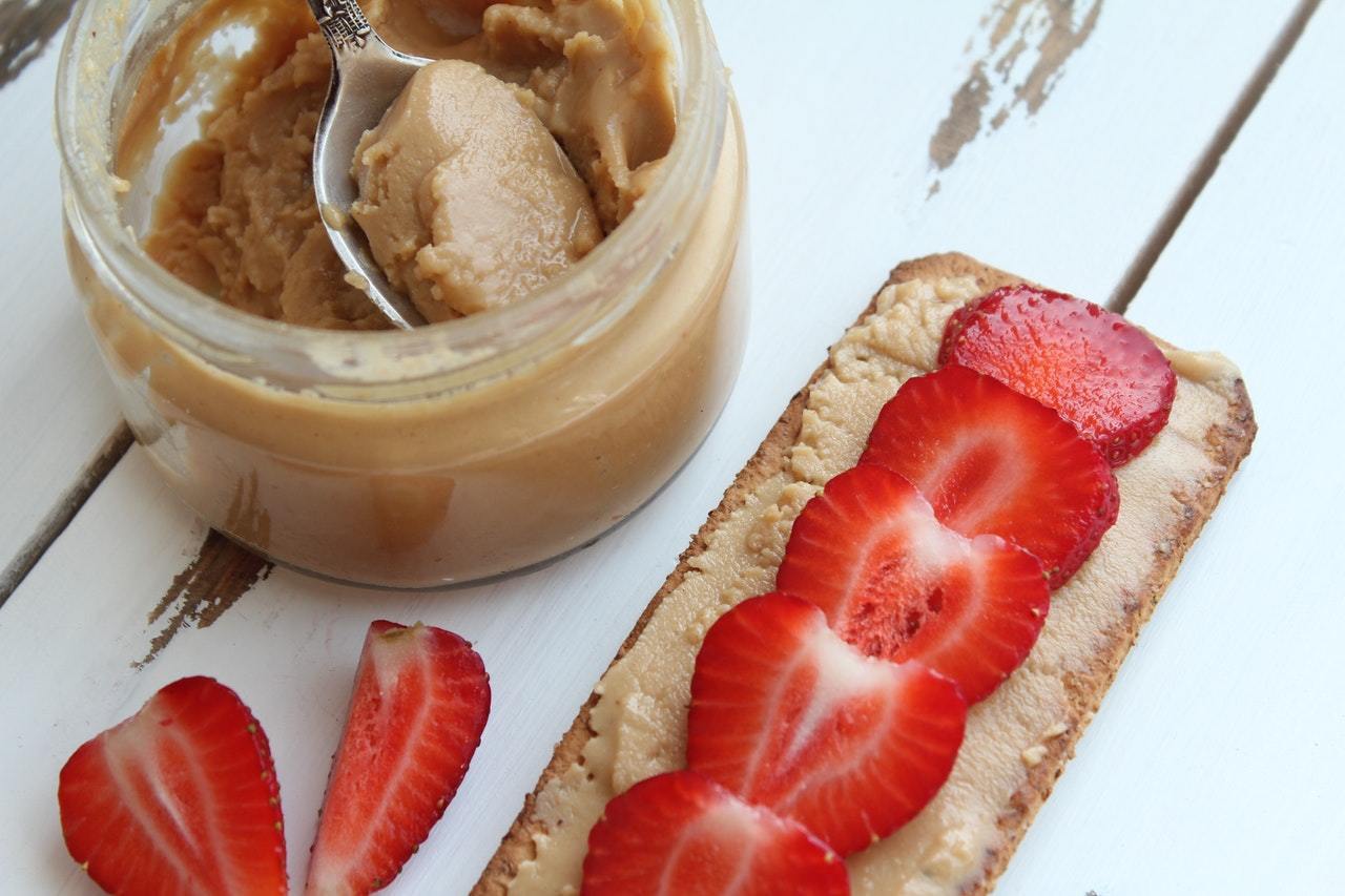 Almond Butter & Strawberries On Crispbread