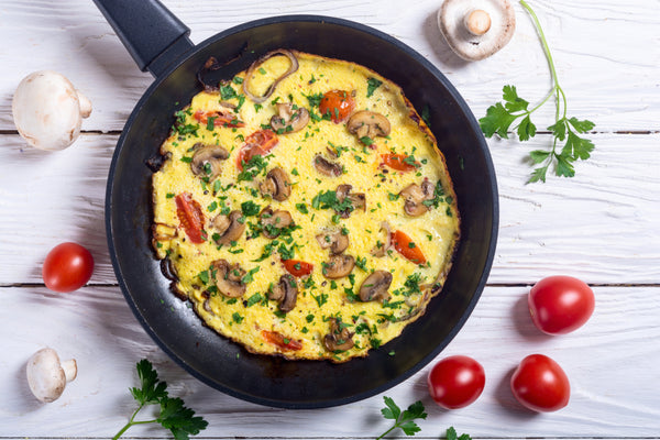 Tomato, Mushroom & Red Onion Omelette