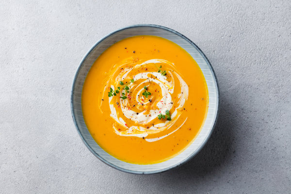 Roasted Sweet Potato, Garlic and Squash Soup