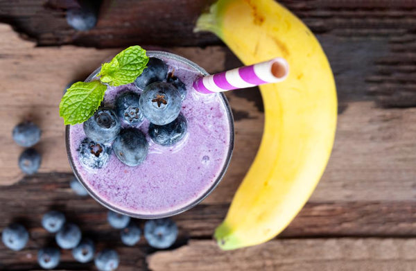 Banana, Blueberry & Peanut Butter Smoothie