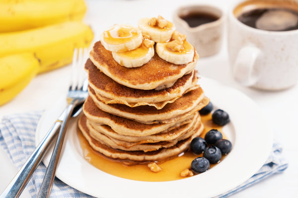Banana, Blueberry & Pecan Pancakes