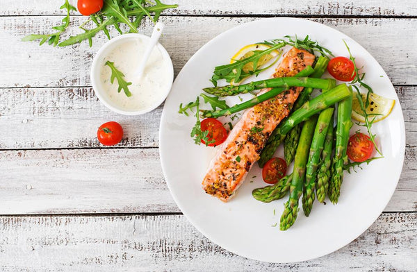 One Pan Salmon With Roasted Asparagus