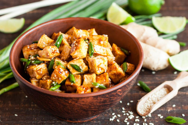 Stir Fried Tofu With Date & Ginger Sauce