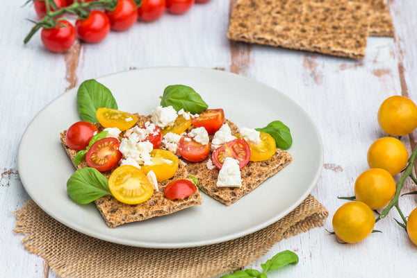 Cherry Tomatoes & Feta On Crispbread