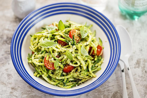 Courgetti, Balsamic Tomatoes & Toasted Pine Nuts
